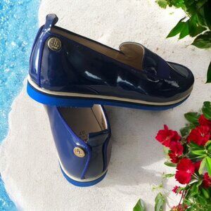 LUCCINI Blue Patent Leather Slip On Shoes Made in SPAIN NEW Size 6